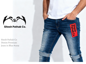 Sitesh Pathak Co Denim Premium Jeans, Blue #1009